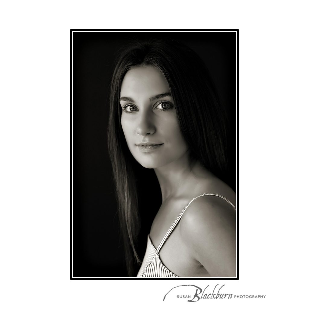 Black and White Senior Portrait Saratoga Springs NY