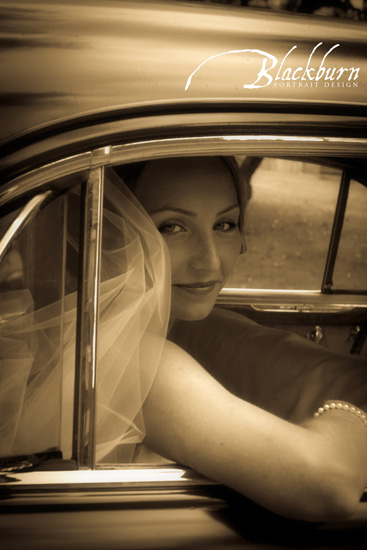 Vintage Car Wedding Photo