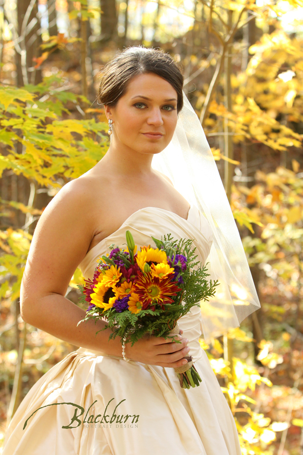 Lake Placid Destination Bride with Bouquet Wedding Photo