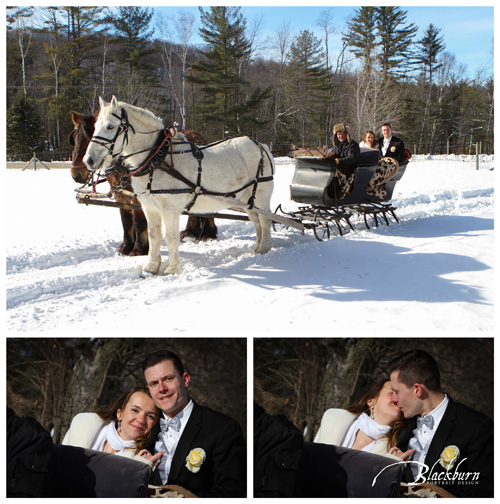 Winter Wedding Sleigh ride photos