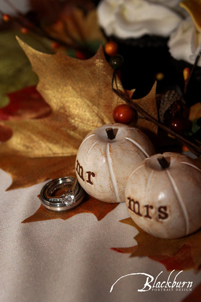 Fall Pumpkins with wedding rings photo
