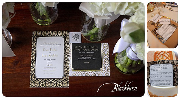 Metallic Gatsby Inspired Wedding Stationary Suite