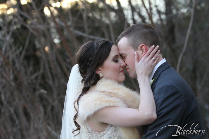 Winter Wedding Bride and Groom Photo