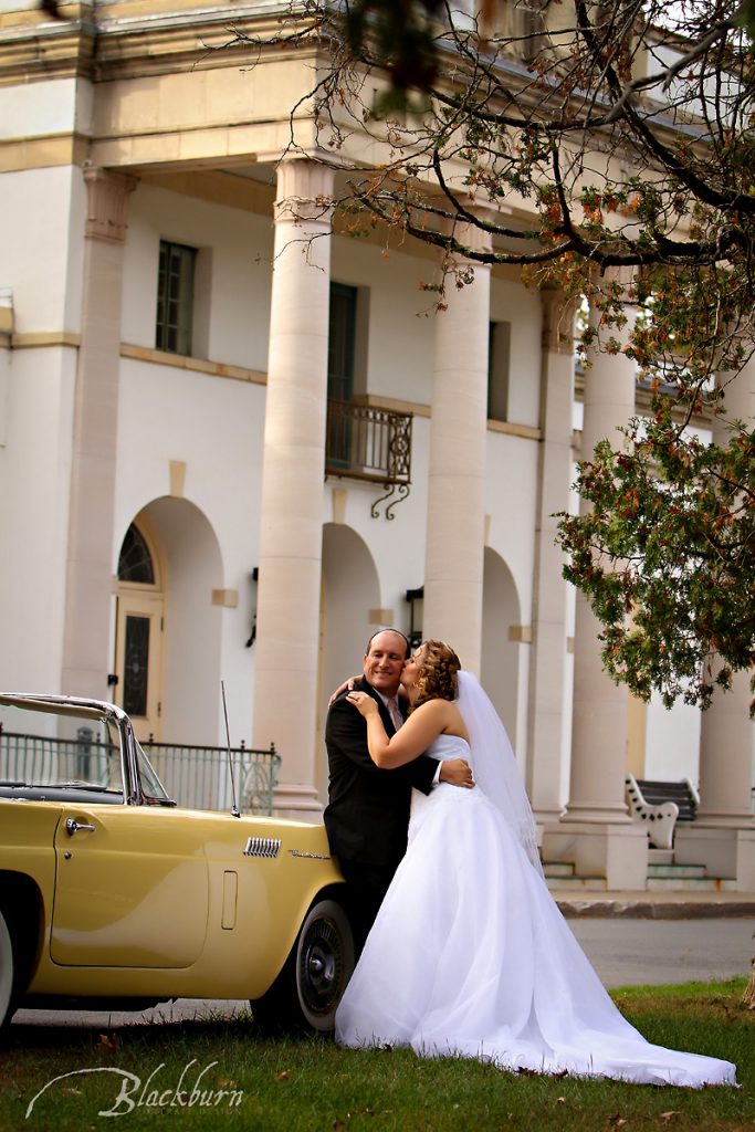 Classic Car themed wedding photo