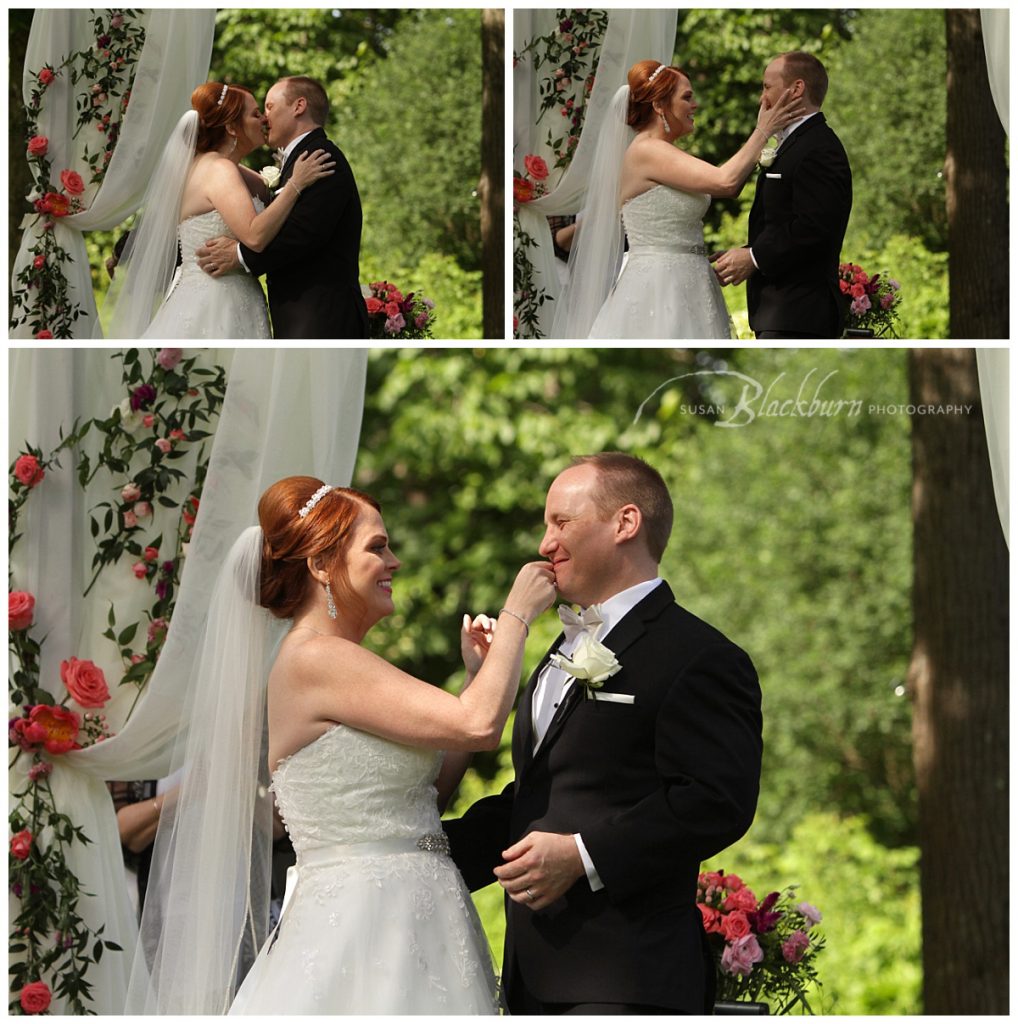 First Kiss Wedding Ceremony Photos Saratoga Mansion